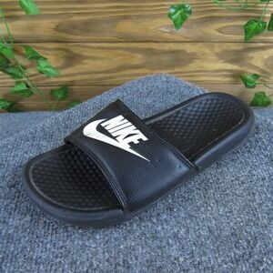 Nike Slide  Boys Y 6 Medium Sandal Black Synthetic Slip On‎